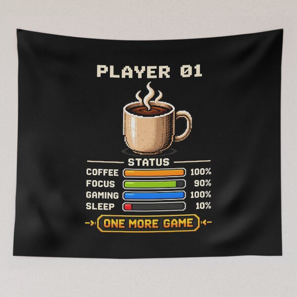 Item preview, Funny Player 01 Coffee Status - Cozy Retro Cute Gamer Design Gift designed and sold by 3B-Store.