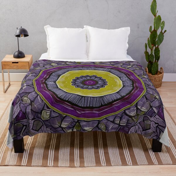 Item preview, Mandala Purple, Yellow, Green Kaleidoscopic Circle Design designed and sold by DigitalGemArt.