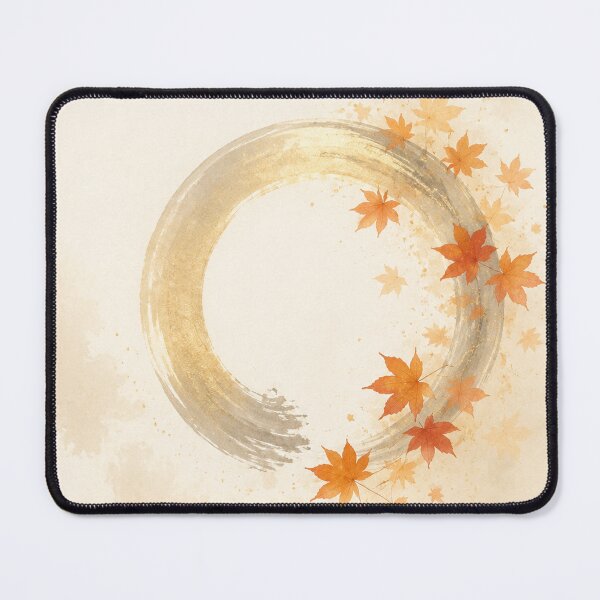 Item preview, Enso of Falling Maple Poster | Autumn Zen Circle Wall Art designed and sold by LuminaKage.
