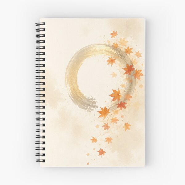 Item preview, Enso of Falling Maple Poster | Autumn Zen Circle Wall Art designed and sold by LuminaKage.