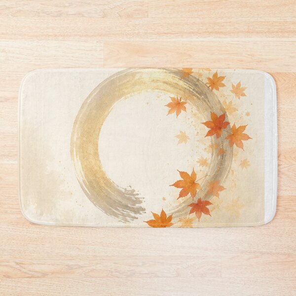 Item preview, Enso of Falling Maple Poster | Autumn Zen Circle Wall Art designed and sold by LuminaKage.