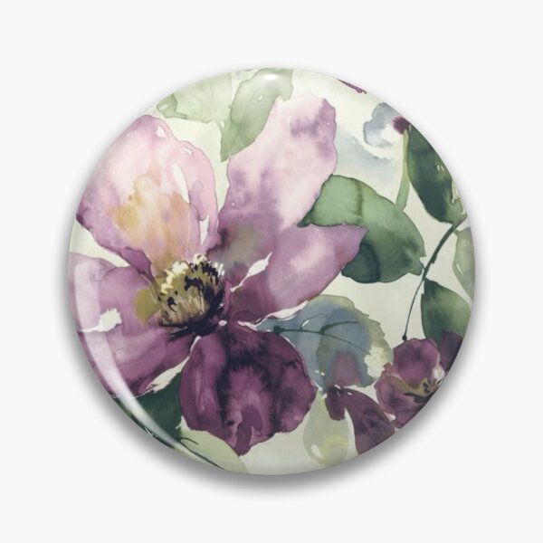 Item preview, Abstract Watercolors Floral Pattern in Green and Purple  designed and sold by ZedColors.