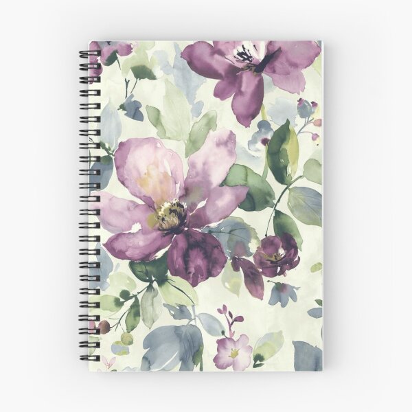 Item preview, Abstract Watercolors Floral Pattern in Green and Purple  designed and sold by ZedColors.