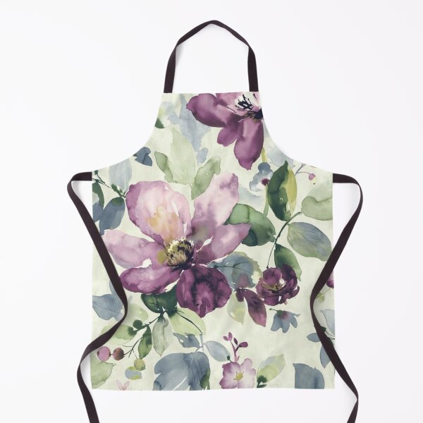 Item preview, Abstract Watercolors Floral Pattern in Green and Purple designed and sold by ZedColors.