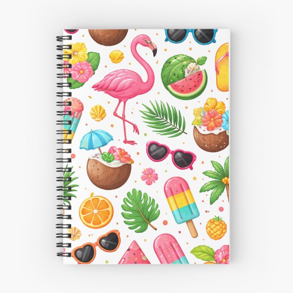 Item preview, Tropical Flamingo Summer Pattern Sticker | Cute Pink Flamingo, Pineapple, Ice Cream & Beach Vibes designed and sold by DreamPixelPrint.