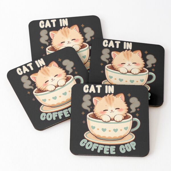 Item preview, Cute Cat in Coffee Cup – Kawaii Cat Lover Design designed and sold by VisualPantry.