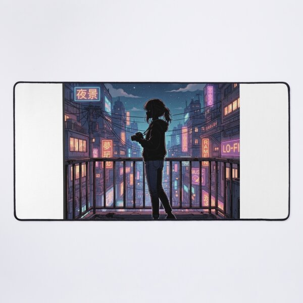 Item preview, Lo-Fi Neon Tokyo Night – Aesthetic Anime Girl Silhouette designed and sold by everyone cloth house.