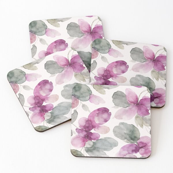 Item preview, Watercolors Floral Pattern in Green and Purple  designed and sold by ZedColors.