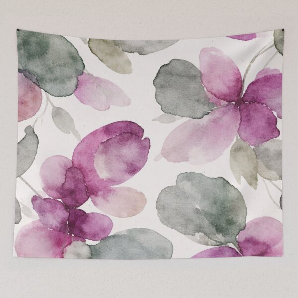 Item preview, Watercolors Floral Pattern in Green and Purple  designed and sold by ZedColors.