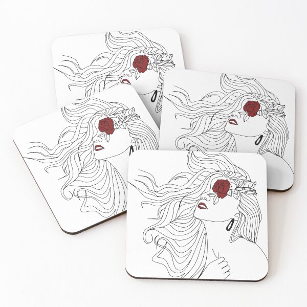 Item preview, Aesthetic Woman Face Line Drawing designed and sold by outlineArts.