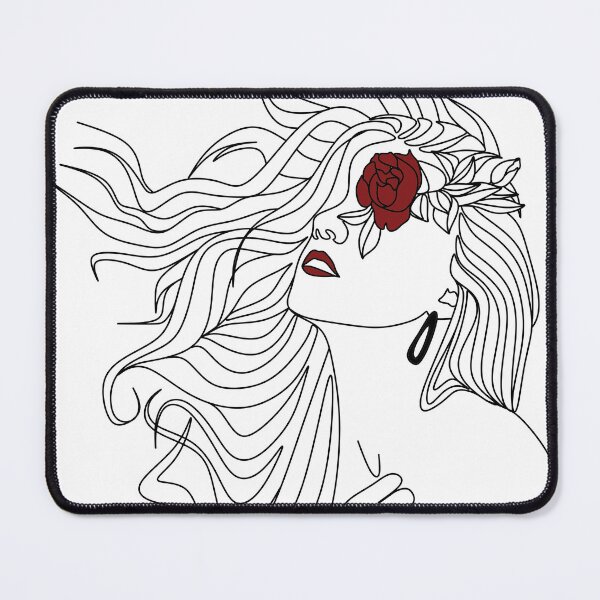 Item preview, Aesthetic Woman Face Line Drawing designed and sold by outlineArts.