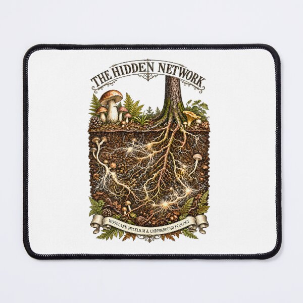 Item preview, The Hidden Network – Vintage Mycelium and Fungi Ecology Illustration designed and sold by Creatiforge.