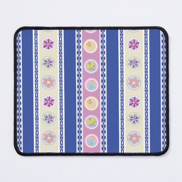 Item preview, Colorful Floral Stripe Pattern with Blue, Pink and Pastel Decorative Motifs designed and sold by ChaReePat.