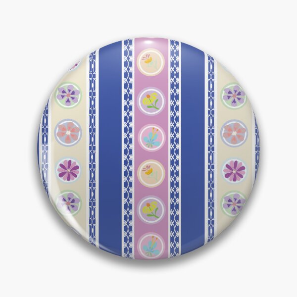 Item preview, Colorful Floral Stripe Pattern with Blue, Pink and Pastel Decorative Motifs designed and sold by ChaReePat.