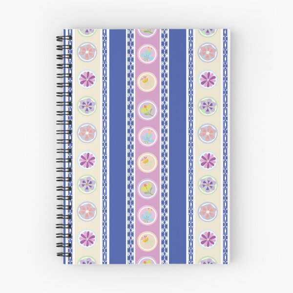 Item preview, Colorful Floral Stripe Pattern with Blue, Pink and Pastel Decorative Motifs designed and sold by ChaReePat.
