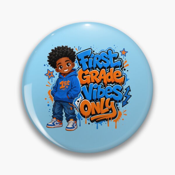 Item preview, First Grade Vibes Only – Black Boy Back to School designed and sold by MomParentADHD.