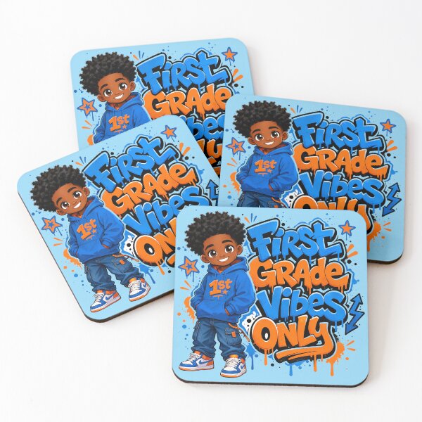 Item preview, First Grade Vibes Only – Black Boy Back to School designed and sold by MomParentADHD.
