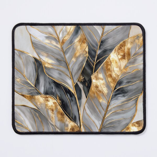 Item preview, Tropical Leaves Oil Painting with Gold Foil Accents designed and sold by Mike Kiev art.