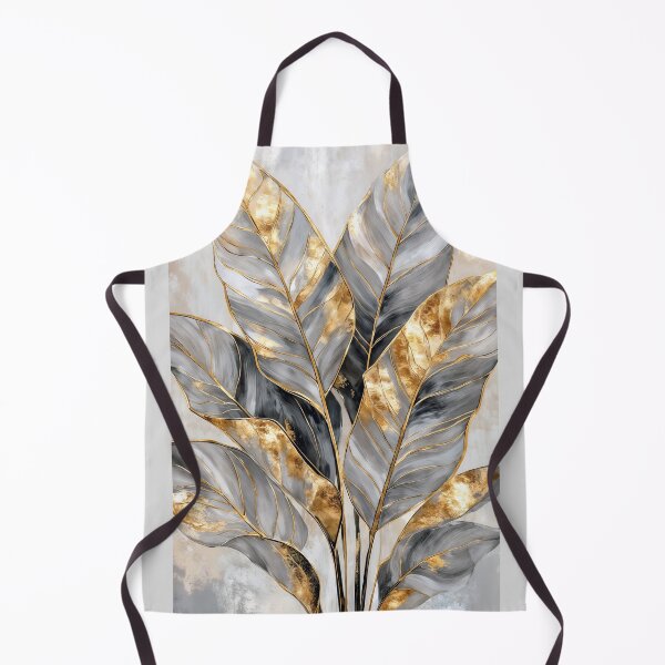 Item preview, Tropical Leaves Oil Painting with Gold Foil Accents designed and sold by Mike Kiev art.
