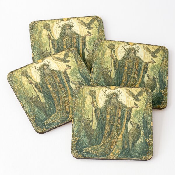 Item preview, The Green Lord, Guardian of the Wild | Celtic Forest God Art designed and sold by Stoneflower-Art.