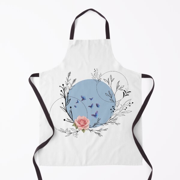 Item preview, Watercolor Pink Rose with Blue Morpho Butterflies & Botanical Line Art designed and sold by Verantia.