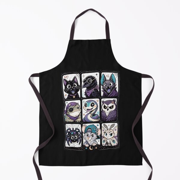 Item preview, Cute Halloween Witch Familiar Animals Comic Portrait Collection designed and sold by JerdbordinShop.