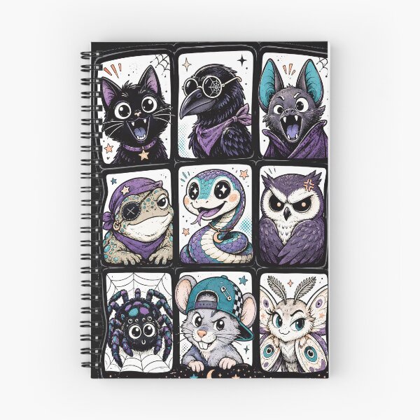 Item preview, Cute Halloween Witch Familiar Animals Comic Portrait Collection designed and sold by JerdbordinShop.
