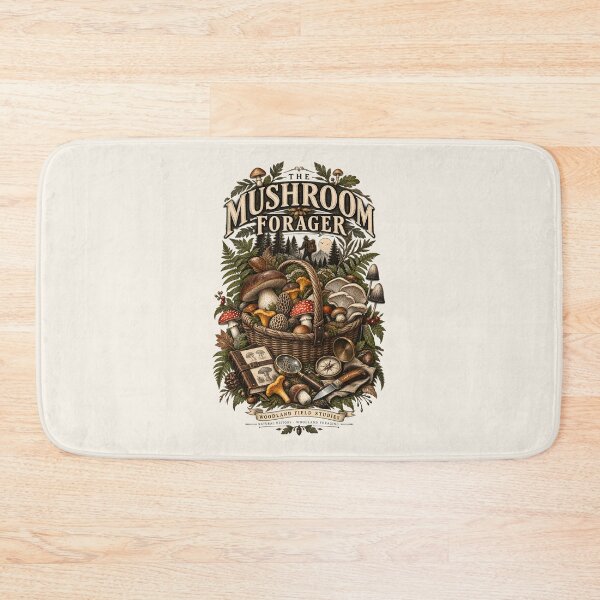 Item preview, Vintage Mushroom Forager – Woodland Fungi & Naturalist Illustration designed and sold by AmiGraph.