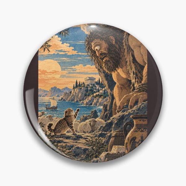 Item preview, Poseidon’s Wrath – The Odyssey Greek Mythology Cat Japanese Woodblock Art designed and sold by NoodlesTheCat.