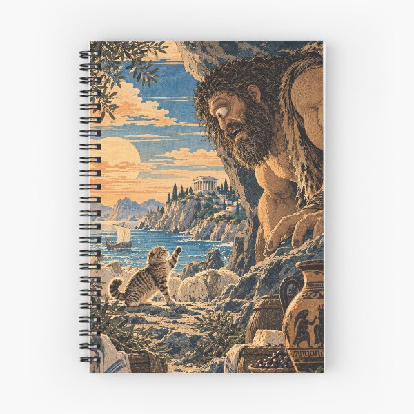 Item preview, Poseidon’s Wrath – The Odyssey Greek Mythology Cat Japanese Woodblock Art designed and sold by NoodlesTheCat.