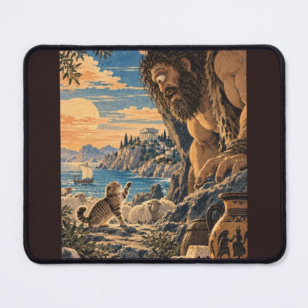 Item preview, Poseidon’s Wrath – The Odyssey Greek Mythology Cat Japanese Woodblock Art designed and sold by NoodlesTheCat.