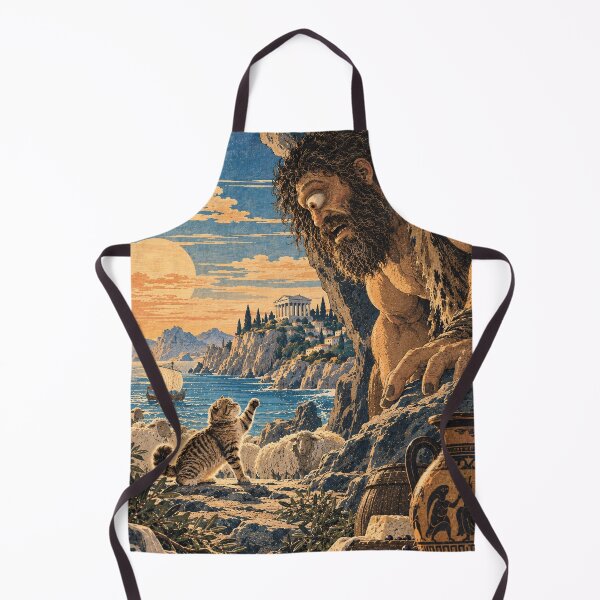 Item preview, Poseidon’s Wrath – The Odyssey Greek Mythology Cat Japanese Woodblock Art designed and sold by NoodlesTheCat.