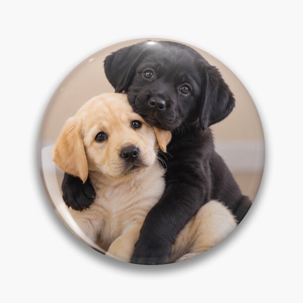 Item preview, Two Adorable Labrador Puppies Hugging designed and sold by Wild Bloom Paws.