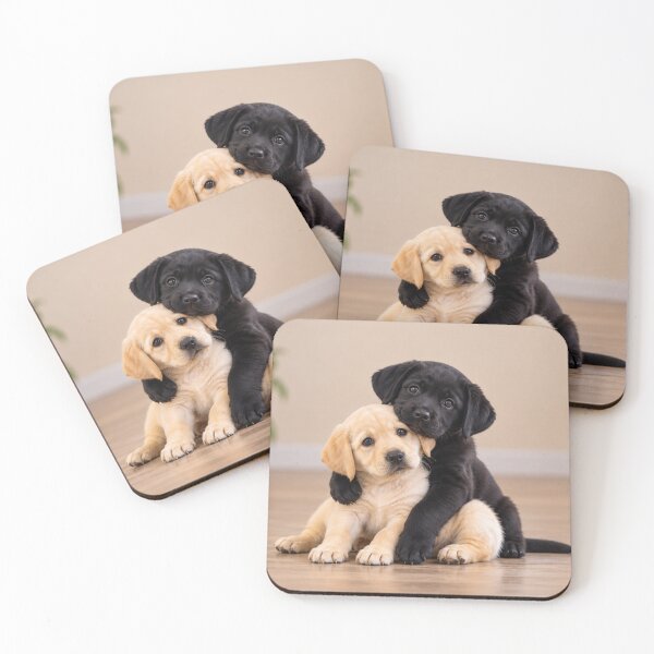 Item preview, Two Adorable Labrador Puppies Hugging designed and sold by Wild Bloom Paws.
