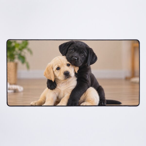 Item preview, Two Adorable Labrador Puppies Hugging designed and sold by Wild Bloom Paws.