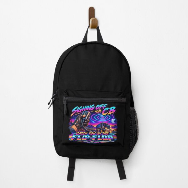 Item preview, Signing Off The CB - Catch You On The Flip-Flop - Synthwave Trucker Art designed and sold by NomadForge.