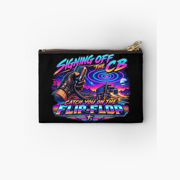 Item preview, Signing Off The CB - Catch You On The Flip-Flop - Synthwave Trucker Art designed and sold by NomadForge.
