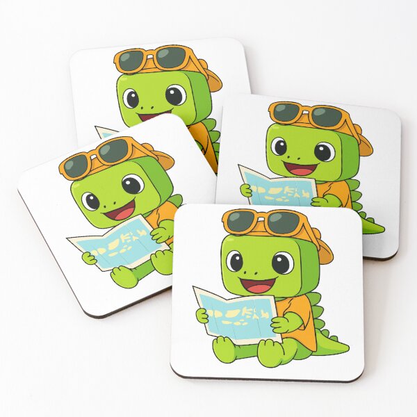 Item preview, Cute Cartoon Dinosaur Tourist Reading a Map with Travel Hat and Sunglasses designed and sold by merona-design.