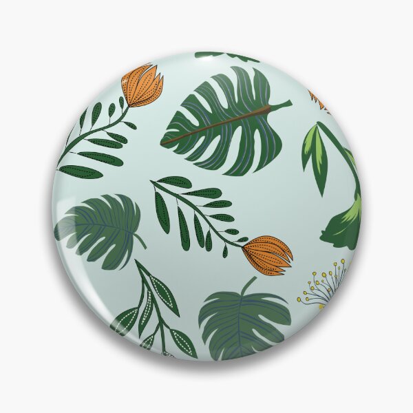 Item preview, Tropical Botanical Seamless Pattern with Monstera Leaves and Orange Flowers designed and sold by ChaReePat.