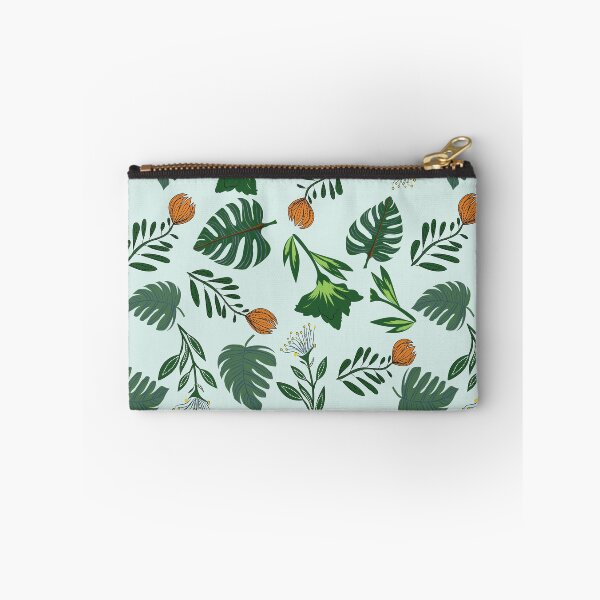 Item preview, Tropical Botanical Seamless Pattern with Monstera Leaves and Orange Flowers designed and sold by ChaReePat.