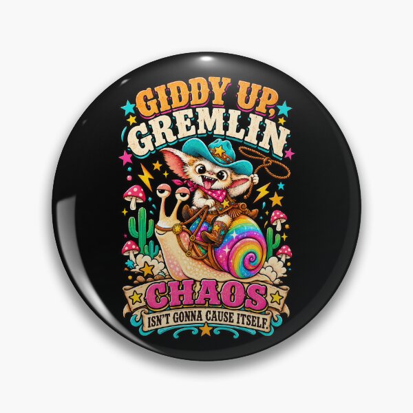 Item preview, Giddy Up Gremlin – Funny Cowboy Chaos Rainbow Snail designed and sold by Kawaii-n-Spice.