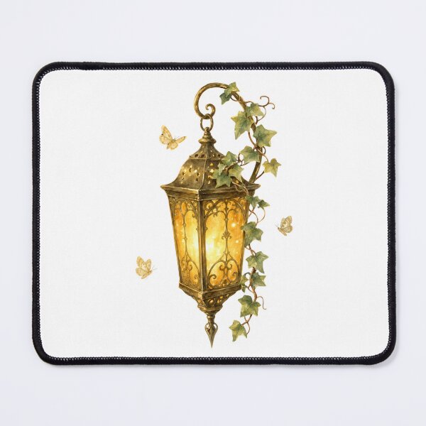 Item preview, Vintage Lantern with Ivy and Butterflies – Cottagecore Fantasy Art designed and sold by coryivycreation.