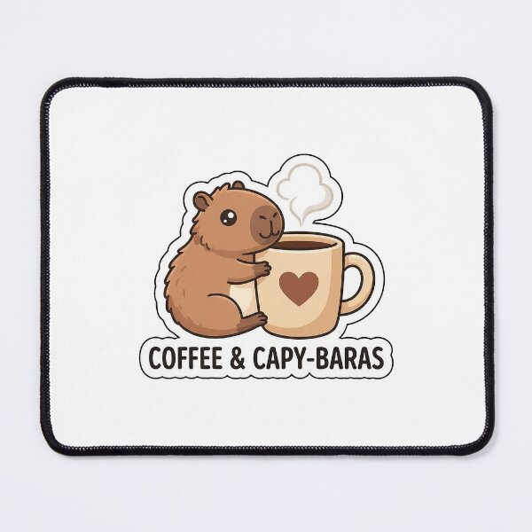 Item preview, Coffee and Capy-Baras - Morning Fuel Animal Sticker with Text designed and sold by SimpleP.