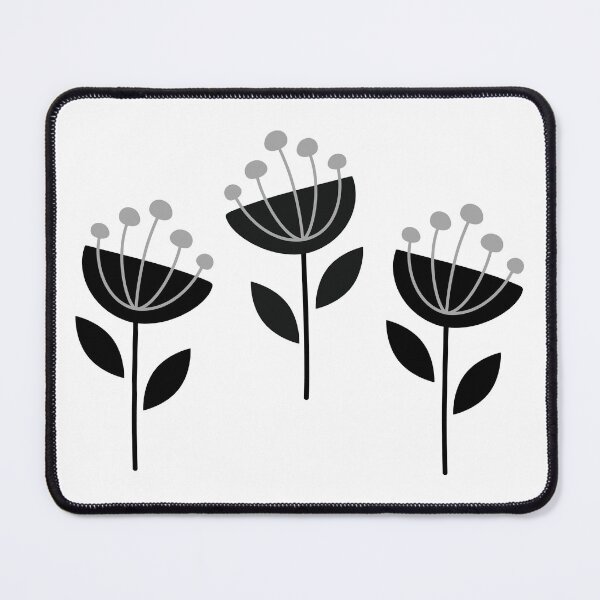 Artikelvorschau, Retro MCM Blumen Schwarz entworfen und verkauft von Pinkdeer Designs.