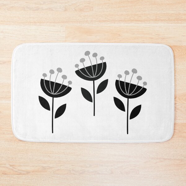 Artikelvorschau, Retro MCM Blumen Schwarz entworfen und verkauft von Pinkdeer Designs.