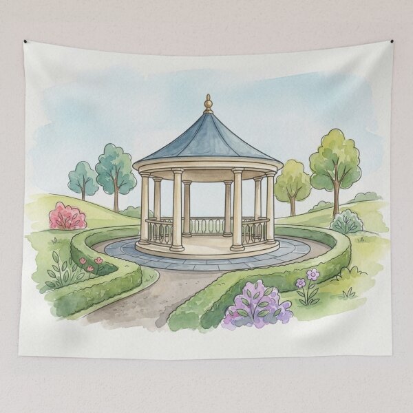 Item preview, Garden Gazebo Rotunda Peaceful Retreat designed and sold by Dreamic.Art.