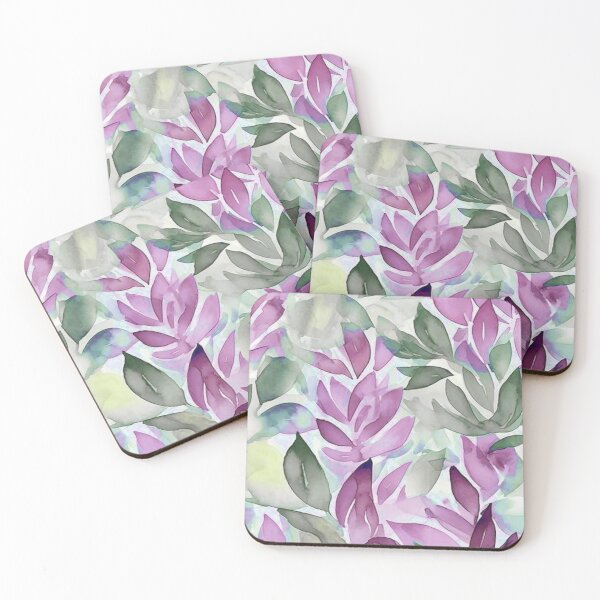 Item preview, Watercolors Floral Pattern in Green and Purple  designed and sold by ZedColors.