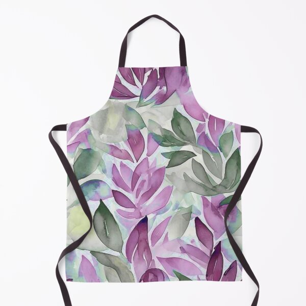Item preview, Watercolors Floral Pattern in Green and Purple designed and sold by ZedColors.