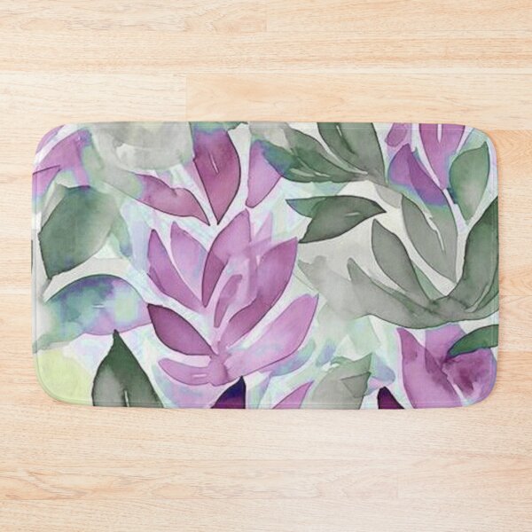 Item preview, Watercolors Floral Pattern in Green and Purple  designed and sold by ZedColors.