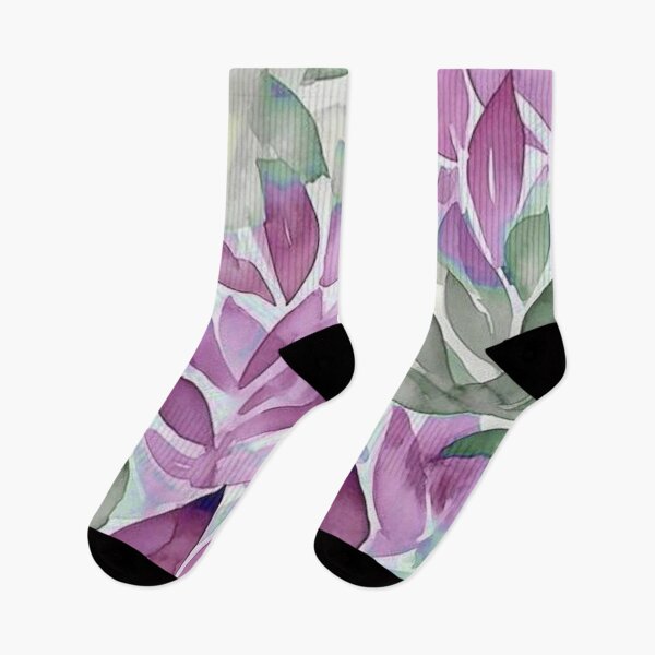 Item preview, Watercolors Floral Pattern in Green and Purple  designed and sold by ZedColors.